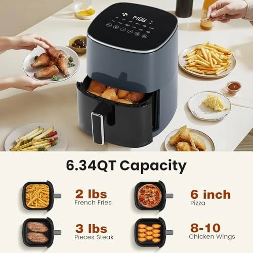 Air Fryer 6QT with Window, Square Airfryer Oven 12-in-1 — Air Fryer, Sweetcrispy