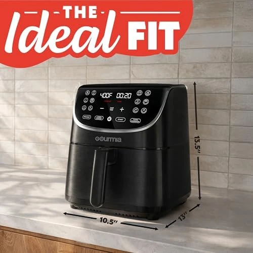 Air Fryer - 7 Qt Large Capacity with LED Display, 12 One-Touch Presets — Air Fryer, Gourmia