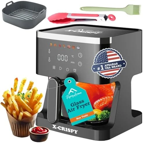Air Fryer Glass, 5.2QT Convection Oven — Air Fryer, FLYING APSARAS