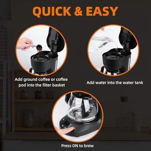 Compact 5-Cup Programmable Drip Coffee Maker — Coffee Maker, Electactic