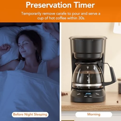 Compact 5-Cup Programmable Drip Coffee Maker — Coffee Maker, Electactic