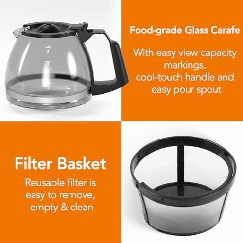 Compact 5-Cup Programmable Drip Coffee Maker — Coffee Maker, Electactic