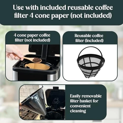 Deluxe 14 Cup Programmable Drip Coffee Maker with Glass Carafe — Coffee Maker, Pantrymade