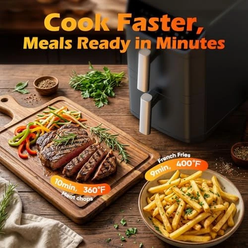 Dual Basket Air Fryer, 12.6QT Family-Size for 10–12 People — Air Fryer, Mirtan