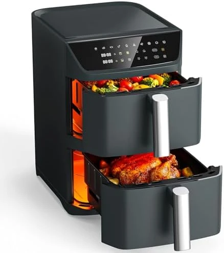 Dual Basket Air Fryer, 12.6QT Family-Size for 10–12 People — Air Fryer, Mirtan