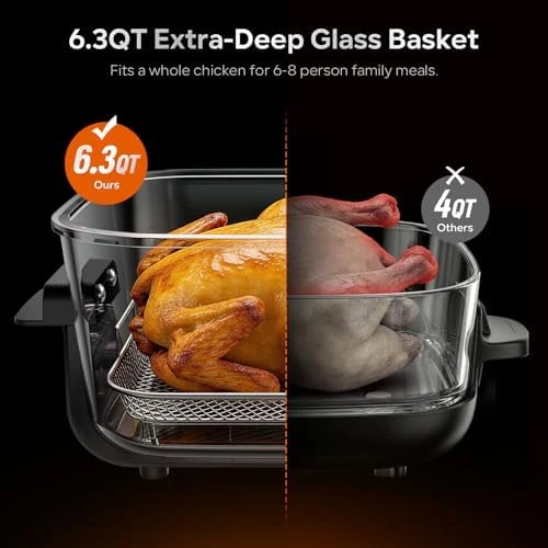 Dual Capacity Glass Air Fryer — Air Fryer, YUKO Smart