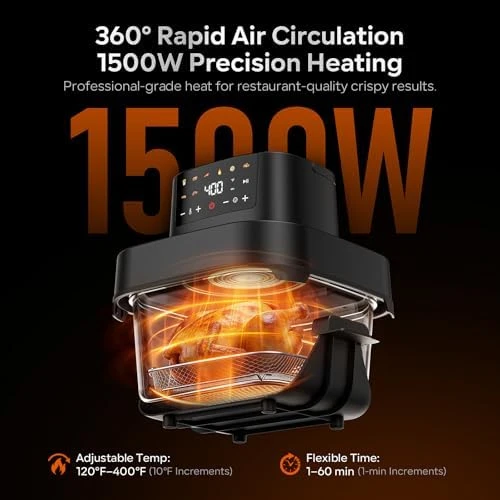 Dual Capacity Glass Air Fryer — Air Fryer, YUKO Smart