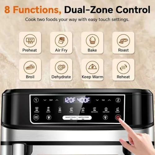 Dual Zone Air Fryer Oven with Divider — Air Fryer, Emphsism