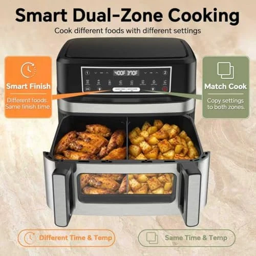 Dual Zone Air Fryer Oven with Divider — Air Fryer, Emphsism
