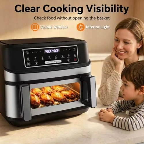 Dual Zone Air Fryer Oven with Divider — Air Fryer, Emphsism