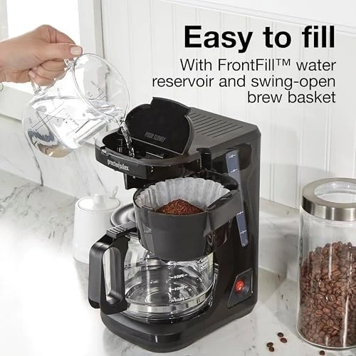 FrontFill Drip Coffee Maker, Digital & Programmable, 12 Cup Glass Carafe — Coffee Maker, Proctor Silex