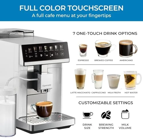 Fully Automatic Coffee Maker with Grinder & Milk Frother — Coffee Maker, Koolatron