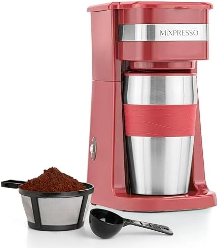 Green Personal Single Serve Coffee Maker with 14oz Travel Mug — Coffee Maker, Mixpresso