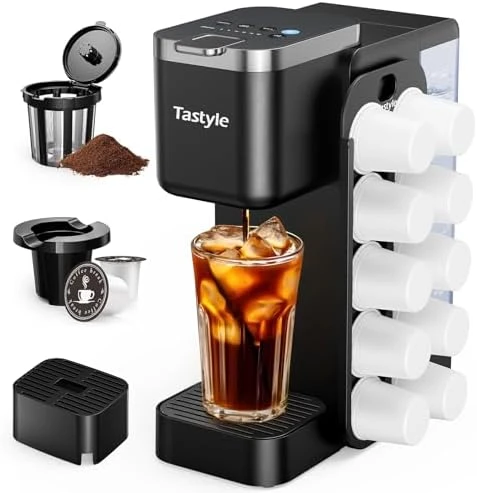 Hot & Iced Coffee Maker with Magnetic K-Pod Organizer — Coffee Maker, Tastyle