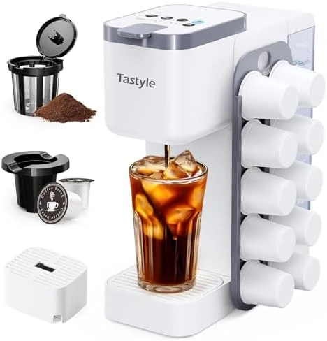 Hot & Iced Coffee Maker with Magnetic K-Pod Organizer — Coffee Maker, Tastyle