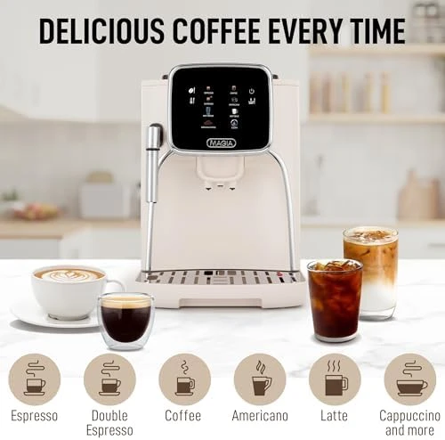 Magia Clasica Automatic Espresso Machine with Built-In Grinder — Coffee Maker, Zulay Kitchen