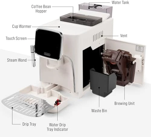 Magia Clasica Automatic Espresso Machine with Built-In Grinder — Coffee Maker, Zulay Kitchen