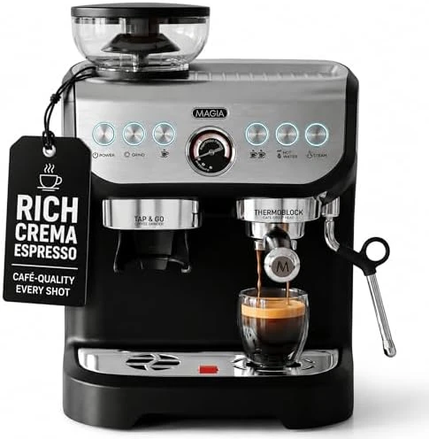 Magia Clasica Automatic Espresso Machine with Built-In Grinder — Coffee Maker, Zulay Kitchen