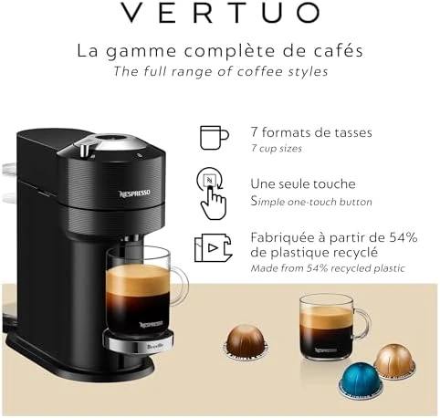 Nespresso Vertuo Next Coffee and Espresso Maker with Aeroccino Milk Frother & Descaling Kit — Coffee Maker, Nespresso