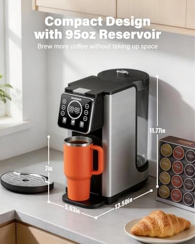 Programmable 5 Cup Drip Coffee Maker with Single Serve & Carafe — Coffee Maker, SHARDOR