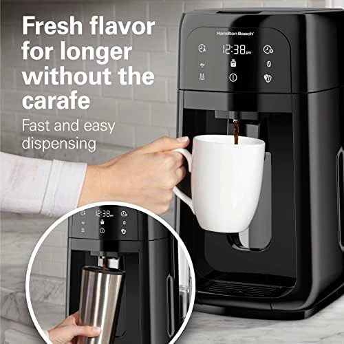 Programmable Dispensing Drip Coffee Maker with 12 Cup Internal Brew Pot, Removable Water Reservoir — Coffee Maker, Hamilton Beach
