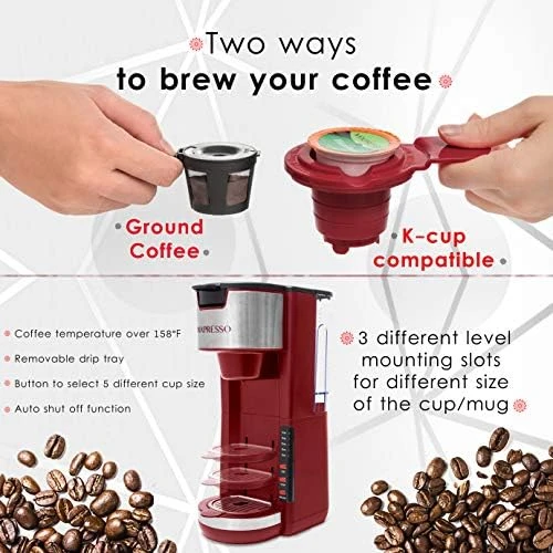 Red Single Serve Coffee Brewer — Coffee Maker, Mixpresso