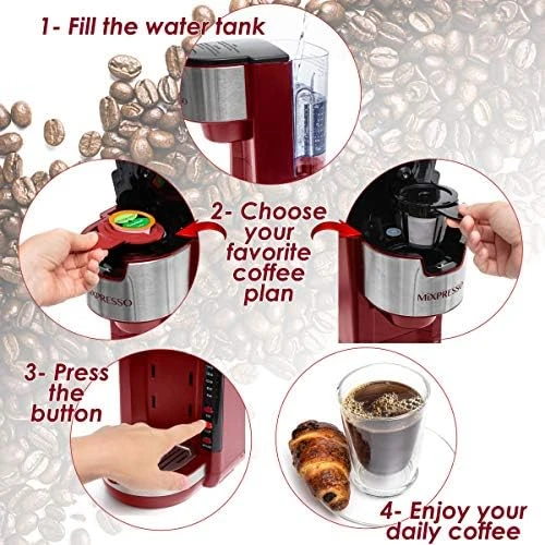 Red Single Serve Coffee Brewer — Coffee Maker, Mixpresso