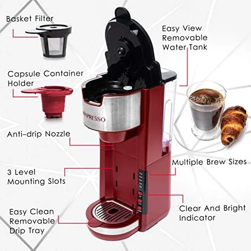 Red Single Serve Coffee Brewer — Coffee Maker, Mixpresso