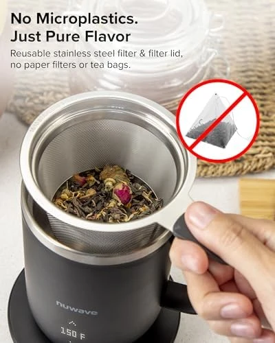 Self-Heating Coffee Mug with Charging Base — Smart Water Bottle, Nuwave