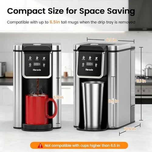 Single Serve Coffee Maker for K-Cup Pod and Grounds — Coffee Maker, Horavie