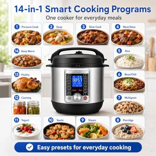 14-in-1 Electric Pressure Cooker 8 Quart — Multicooker, KINGBULL