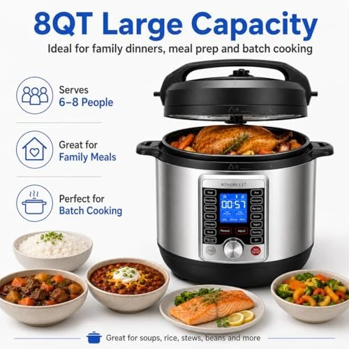 14-in-1 Electric Pressure Cooker 8 Quart — Multicooker, KINGBULL