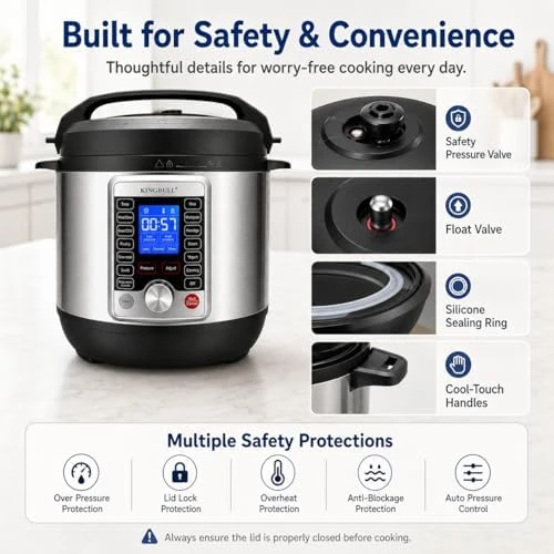 14-in-1 Electric Pressure Cooker 8 Quart — Multicooker, KINGBULL