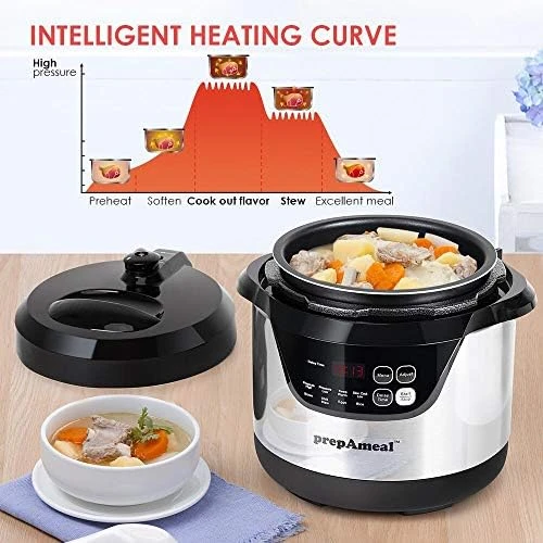 3 Quart Pressure Cooker 8-in-1 Multi Use Programmable — Multicooker, prepAmeal