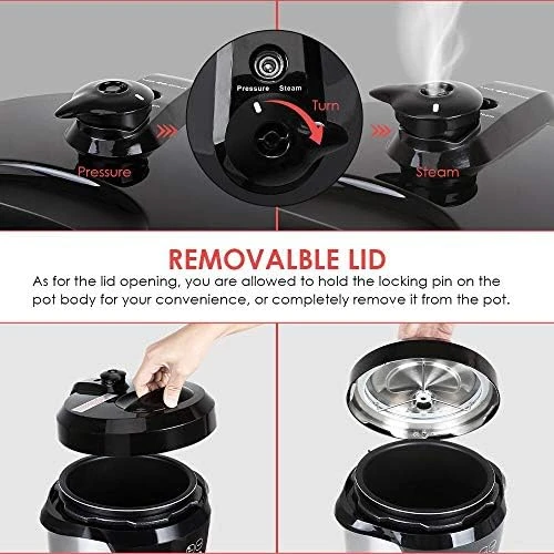 3 Quart Pressure Cooker 8-in-1 Multi Use Programmable — Multicooker, prepAmeal