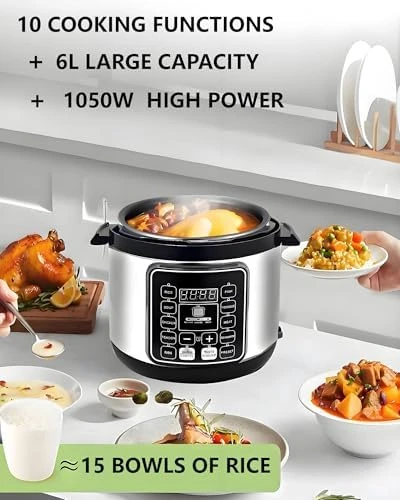 6 Quart 10-in-1 Electric Pressure Cooker — Multicooker, Aptovpvp