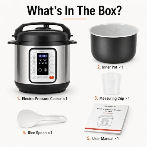 6QT Electric Pressure Cooker – 12-in-1 Multi Cooker — Multicooker, KINGBULL