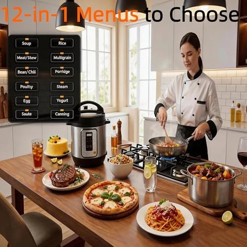 6QT Electric Pressure Cooker, 16-in-1 & Non-Stick Stainless Steel Multi Cooker — Multicooker, Simple Deluxe