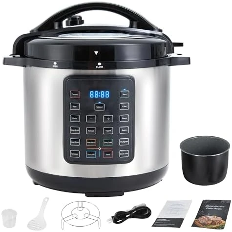 6QT Electric Pressure Cooker, 16-in-1 & Non-Stick Stainless Steel Multi Cooker — Multicooker, Simple Deluxe