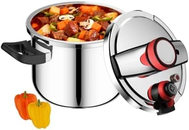 8 Qt Pressure Cooker, 3-in-1 Fast Cooking with One-Hand Locking — Multicooker, Jyxmor