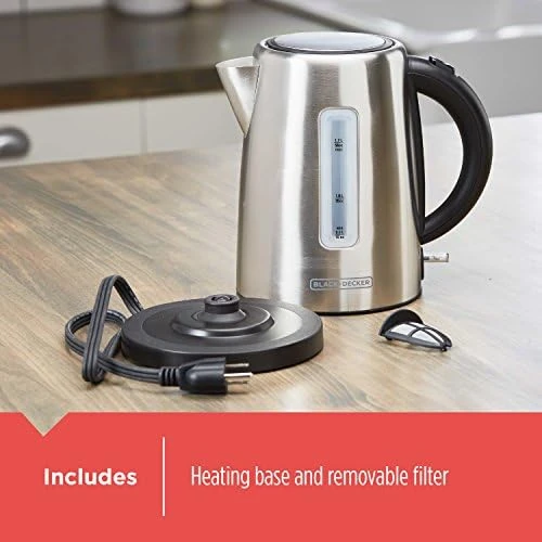 Cordless Kettle, Silver — Electric Kettle, BLACK+DECKER