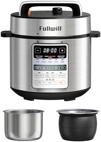 Dual-Pot Electric Pressure Cooker, 12-in-1 Multi Cooker with 6QT Stainless Steel & 5QT Ceramic Pot — Multicooker, Fullwill
