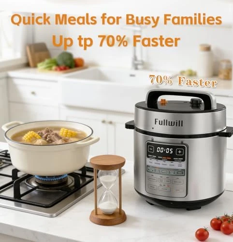 Dual-Pot Electric Pressure Cooker, 12-in-1 Multi Cooker with 6QT Stainless Steel & 5QT Ceramic Pot — Multicooker, Fullwill