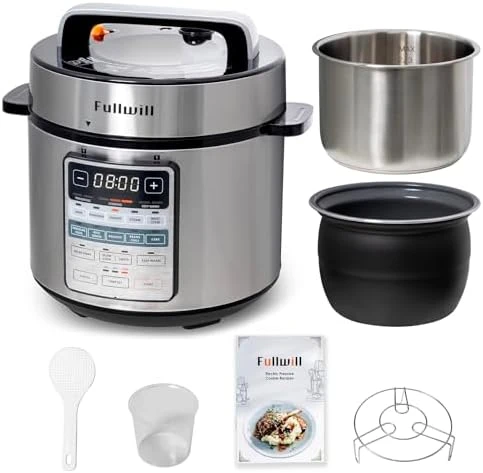 Dual-Pot Electric Pressure Cooker, 12-in-1 Multi Cooker with 6QT Stainless Steel & 5QT Ceramic Pot — Multicooker, Fullwill