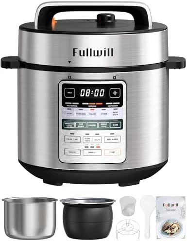 Dual-Pot Electric Pressure Cooker, 12-in-1 Multi Cooker with 6QT Stainless Steel & 5QT Ceramic Pot — Multicooker, Fullwill
