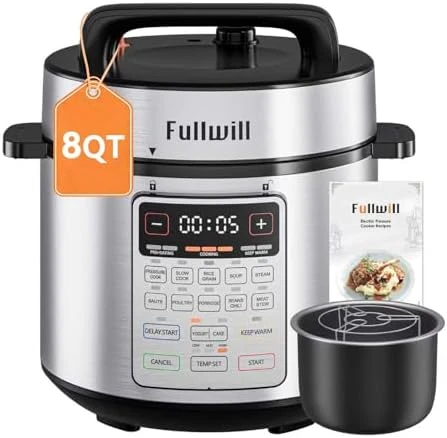 Dual-Pot Electric Pressure Cooker, 12-in-1 Multi Cooker with 6QT Stainless Steel & 5QT Ceramic Pot — Multicooker, Fullwill