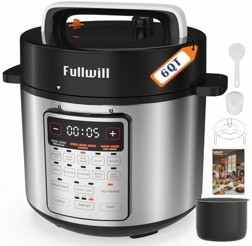 Dual-Pot Electric Pressure Cooker, 12-in-1 Multi Cooker with 6QT Stainless Steel & 5QT Ceramic Pot — Multicooker, Fullwill