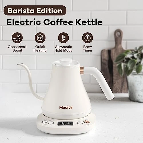 Electric Gooseneck Kettle with Keep Warm & LCD Display — Electric Kettle, Mecity