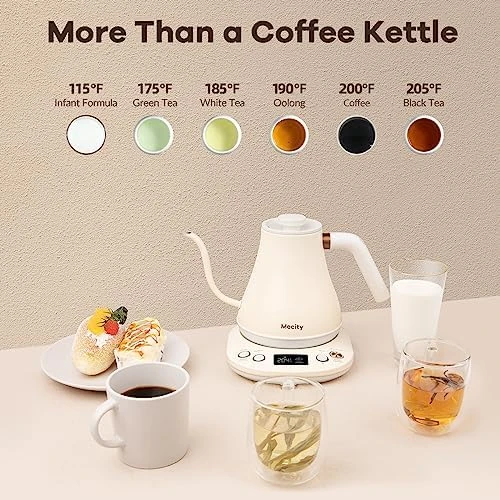 Electric Gooseneck Kettle with Keep Warm & LCD Display — Electric Kettle, Mecity