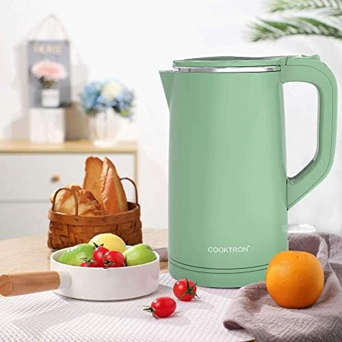 Electric Kettle Quiet, Double Wall Hot Water Boiler BPA-Free, Cool Touch, Cordless — Electric Kettle, COOKTRON